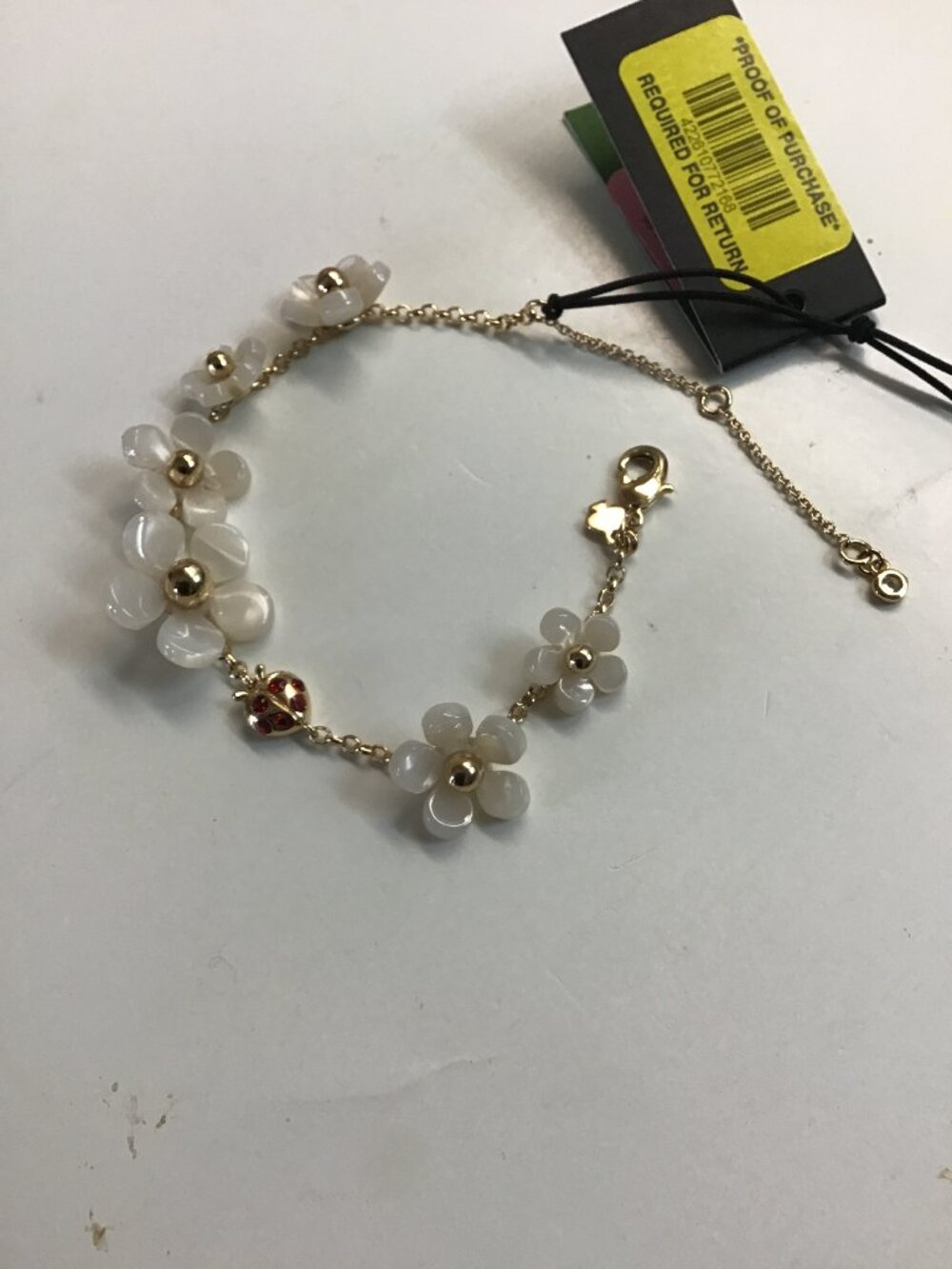Kate Spade New White Flower and Lady Bug Bracelet